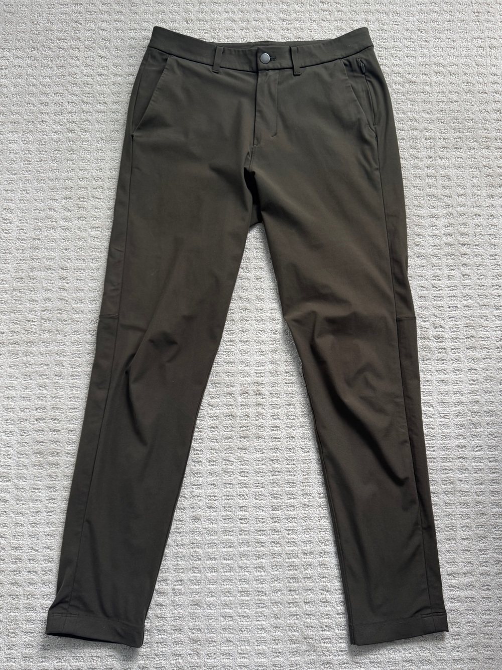 Lululemon ABC Slim-Fit Trouser, 32" Waist 30" Length Warpstreme Olive Color